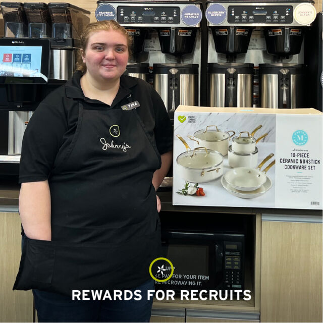 Congratulations Tara, our recent Rewards for Recruits winner! She took home the Martha Stewart 10-piece cookware set by referring people to join our team. Whenever we hire a referred employee, both team members are receive a cash bonus, and the recruiting employee earns a chance to win the monthly grand prize.

Want to work for a team that rewards you like this? We're hiring!

Apply today, link in bio.